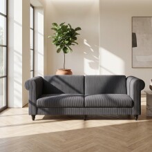 Schlafsofa >Firenze II< in Anthrazit, Cord -...