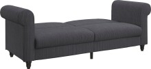 Schlafsofa >Firenze II< in Anthrazit, Cord - 236x83x87cm (BxHxT)