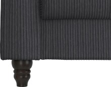 Schlafsofa >Firenze II< in Anthrazit, Cord - 236x83x87cm (BxHxT)