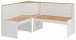 Eckbankgruppe >Strasbourg< in Weiß/Honigfarben, Kiefer - 160x87x120cm (BxHxT)