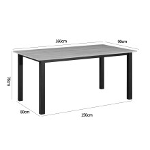 Esstisch >Duisburg< in Eiche Dekor braun, MDF - 160x76x90cm (BxHxT)