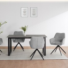 Esstisch >Luxembourg< in Beton Dekor grau, MDF - 160x76x90cm (BxHxT)
