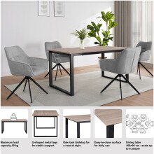 Esstisch >Luxembourg< in Eiche Dekor braun, MDF - 160x76x90cm (BxHxT)