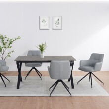 Esstisch >Istanbul< in Beton Dekor grau, MDF - 160x76x90cm (BxHxT)