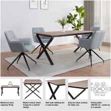 Esstisch >Istanbul< in Eiche Dekor braun, MDF - 160x76x90cm (BxHxT)