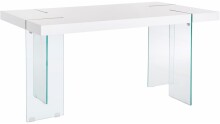 Esstisch >Tirana< in Weiß, MDF/Folie/Glas -...