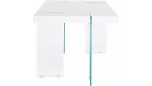 Esstisch >Tirana< in Weiß, MDF/Folie/Glas - 160x75x90cm (BxHxT)
