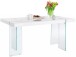 Esstisch >Tirana< in Weiß, MDF/Folie/Glas - 160x75x90cm (BxHxT)