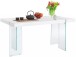 Esstisch >Tirana< in Weiß, MDF/Folie/Glas - 160x75x90cm (BxHxT)