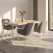 Esstisch >Messina< in Eichenoptik, MDF/Folie/Metall - 180x76x90cm (BxHxT)
