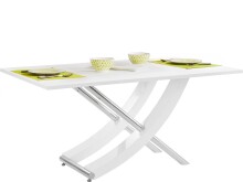 Esstisch >Kassel< Weiß Hochglanz MDF - 160x76x90cm (BxHxT)