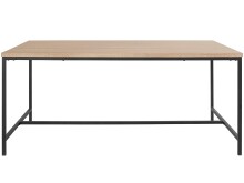 Esstisch >Kiel< in Eiche Dekor natur, MDF/Folie/Metall - 180x76x90cm (BxHxT)