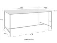 Esstisch >Kiel< in Eiche Dekor natur, MDF/Folie/Metall - 180x76x90cm (BxHxT)