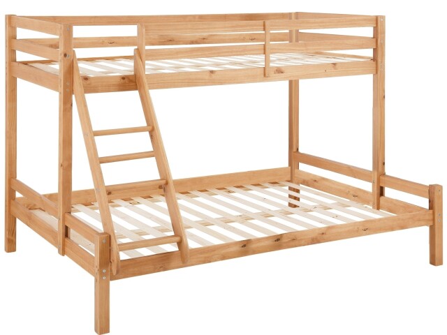 Etagenbett >Athen2< in Natur, Kiefer - 143x142x208cm (BxHxT)