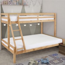 Etagenbett >Athen2< in Natur, Kiefer - 143x142x208cm (BxHxT)