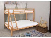 Etagenbett >Athen2< in Natur, Kiefer - 143x142x208cm (BxHxT)