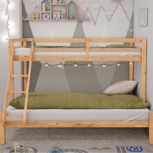 Etagenbett >Athen2< in Natur, Kiefer - 143x142x208cm (BxHxT)