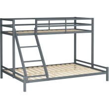 Etagenbett >Athen2< in Grau, Kiefer - 143x142x208cm...