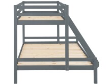 Etagenbett >Athen2< in Grau, Kiefer - 143x142x208cm (BxHxT)