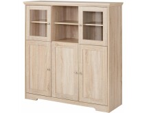 Highboard >Nantes< in Eiche Dekor natur - 118x125x39cm (BxHxT)