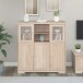 Highboard >Nantes< in Eiche Dekor natur - 118x125x39cm (BxHxT)