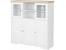 Highboard >Nantes< in Weiß / Eiche Dekor -...