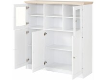 Highboard >Nantes< in Weiß / Eiche Dekor - 118x125x39cm (BxHxT)