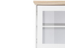 Highboard >Nantes< in Weiß / Eiche Dekor - 118x125x39cm (BxHxT)