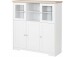 Highboard >Nantes< in Weiß / Eiche Dekor - 118x125x39cm (BxHxT)