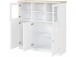 Highboard >Nantes< in Weiß / Eiche Dekor - 118x125x39cm (BxHxT)