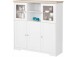 Highboard >Nantes< in Weiß / Eiche Dekor - 118x125x39cm (BxHxT)