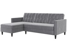 Schlafsofa >Hannover< in Grau, Samt - 213x82x153cm...