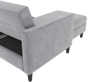 Schlafsofa >Hannover< in Grau, Samt - 213x82x153cm (BxHxT)