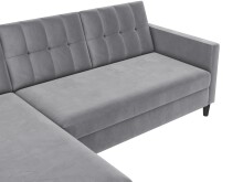 Schlafsofa >Hannover< in Grau, Samt - 213x82x153cm (BxHxT)