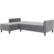Schlafsofa >Hannover< in Grau, Samt - 213x82x153cm (BxHxT)