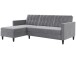 Schlafsofa >Hannover< in Grau, Samt - 213x82x153cm (BxHxT)