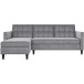 Schlafsofa >Hannover< in Grau, Samt - 213x82x153cm (BxHxT)