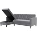 Schlafsofa >Hannover< in Grau, Samt - 213x82x153cm (BxHxT)
