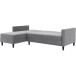 Schlafsofa >Hannover< in Grau, Samt - 213x82x153cm (BxHxT)
