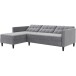 Schlafsofa >Hannover< in Grau, Samt - 213x82x153cm (BxHxT)