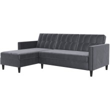 Schlafsofa >Hannover< in Anthrazit, Samt -...
