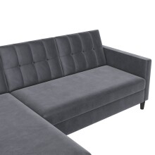 Schlafsofa >Hannover< in Anthrazit, Samt - 213x82x153cm (BxHxT)