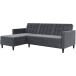 Schlafsofa >Hannover< in Anthrazit, Samt - 213x82x153cm (BxHxT)