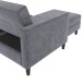 Schlafsofa >Hannover< in Anthrazit, Samt - 213x82x153cm (BxHxT)