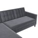 Schlafsofa >Hannover< in Anthrazit, Samt - 213x82x153cm (BxHxT)