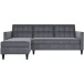 Schlafsofa >Hannover< in Anthrazit, Samt - 213x82x153cm (BxHxT)