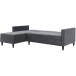 Schlafsofa >Hannover< in Anthrazit, Samt - 213x82x153cm (BxHxT)
