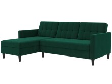 Schlafsofa >Hannover< in Dunkelgrün, Samt -...