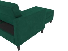 Schlafsofa >Hannover< in Dunkelgrün, Samt - 213x82x153cm (BxHxT)