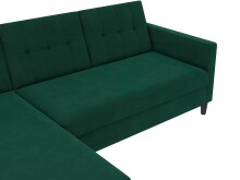 Schlafsofa >Hannover< in Dunkelgrün, Samt - 213x82x153cm (BxHxT)
